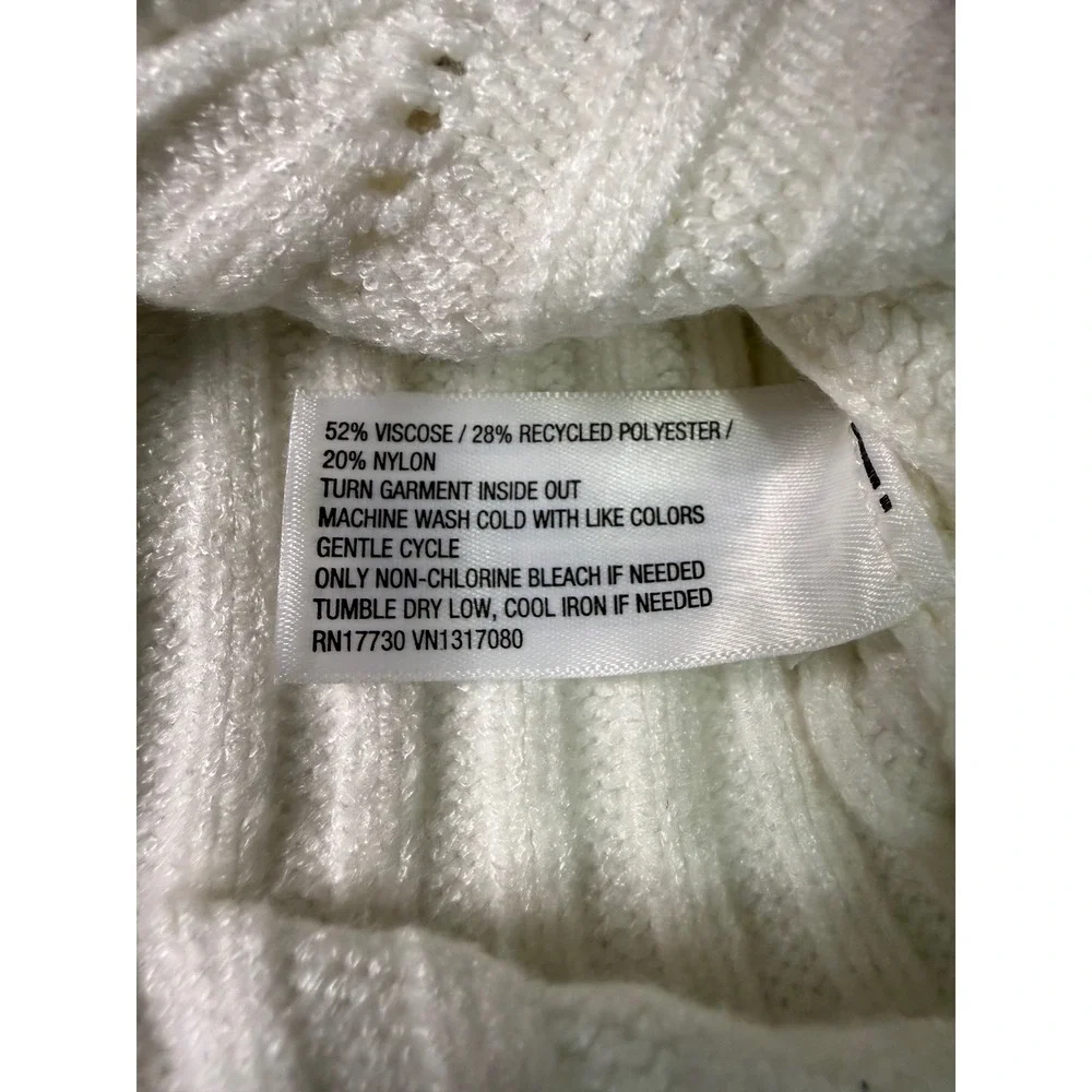 Wild Fable Women Cream Ribbed‎ Cropped Zipper Sweater Size M